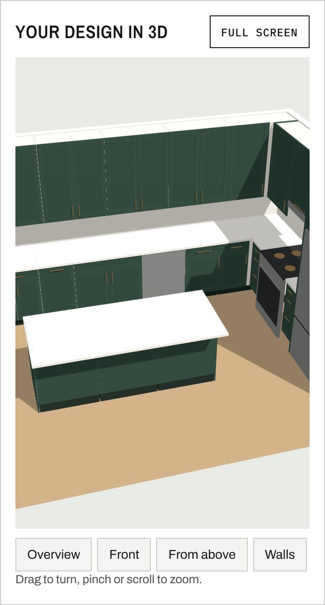 Client page, example: the kitchen design in 3D